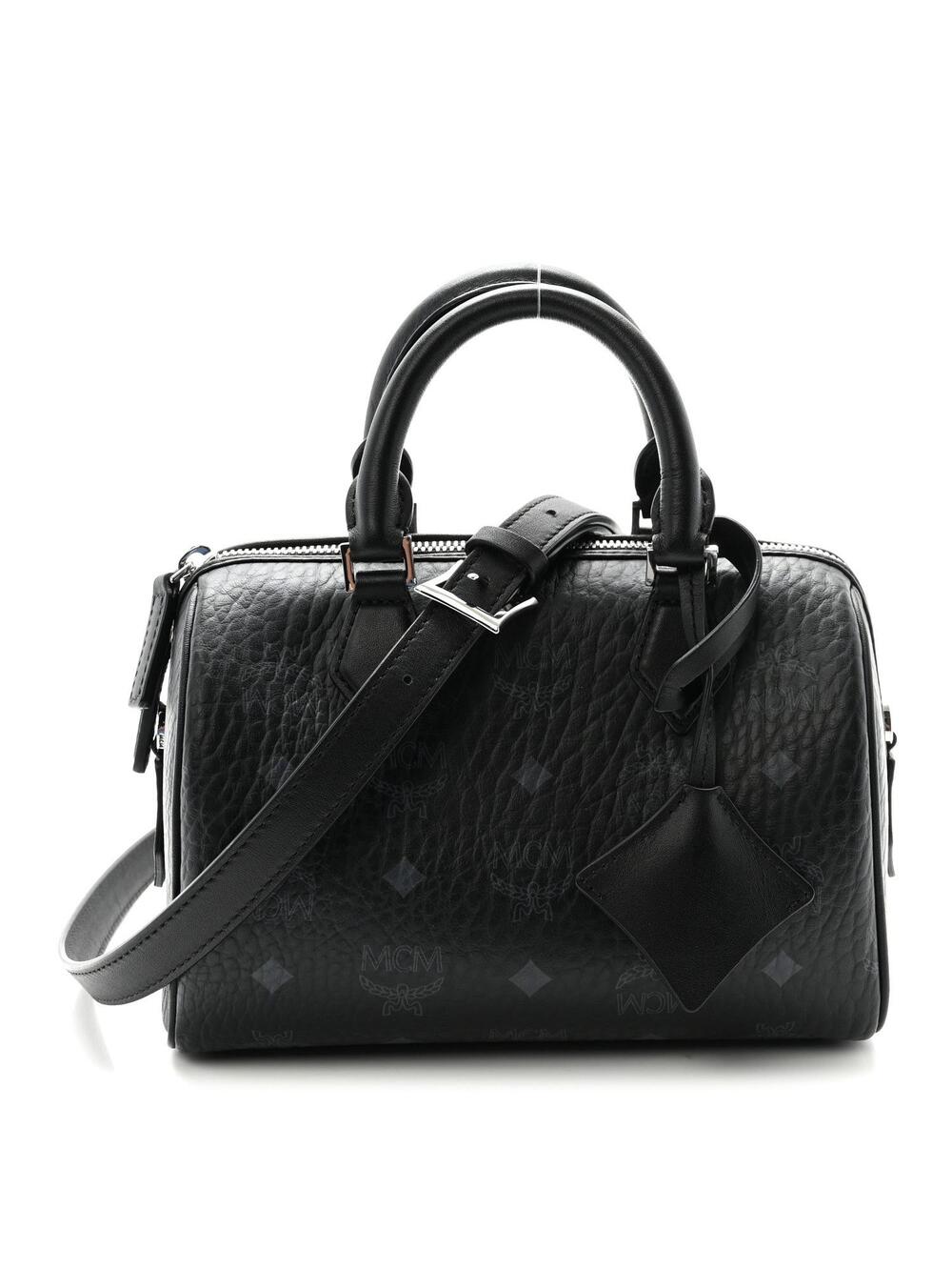 Mcm Visetos Small Ella Boston Bag Black #314381M52B